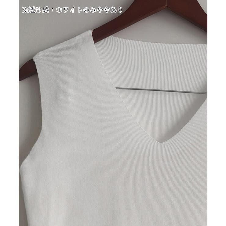 ニットタンクトップ Vネックサマーニット[品番：AGCW0004159