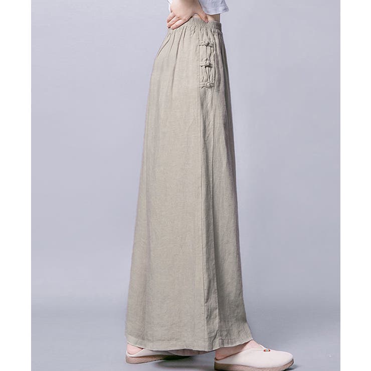 綿麻風ワイドパンツレディースリネンパンツ | SUNSHINE CLOSET | 詳細画像2 