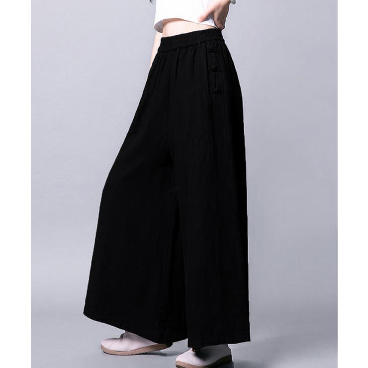 綿麻風ワイドパンツレディースリネンパンツ | SUNSHINE CLOSET | 詳細画像4 