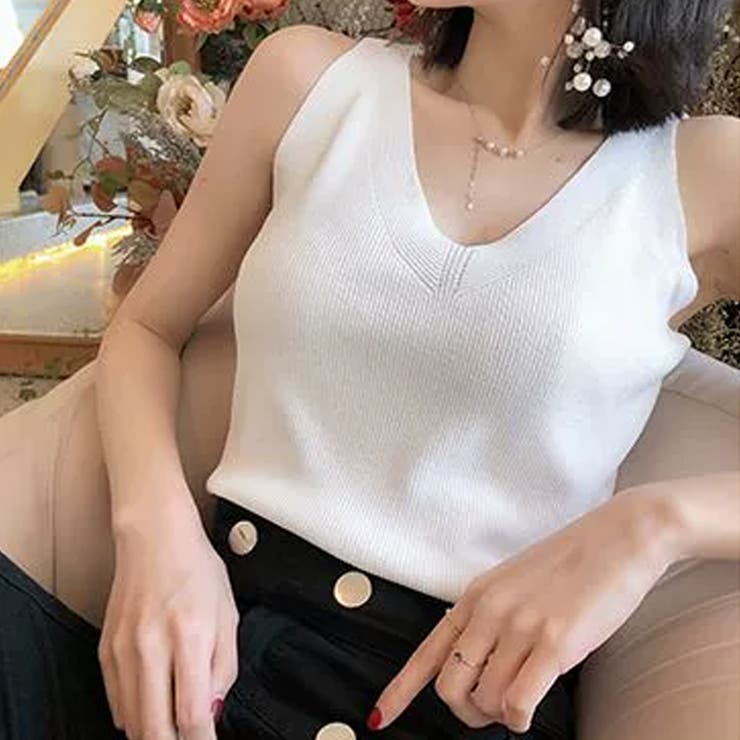 ニットタンクトップ Vネックサマーニット | SUNSHINE CLOSET | 詳細画像4 