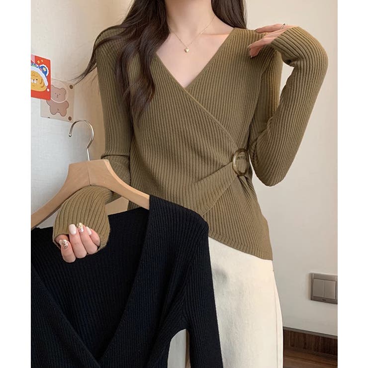 リブニット カシュクール風ニットトップス | SUNSHINE CLOSET | 詳細画像5 