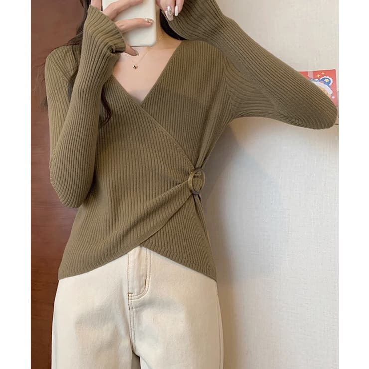 リブニット カシュクール風ニットトップス | SUNSHINE CLOSET | 詳細画像8 