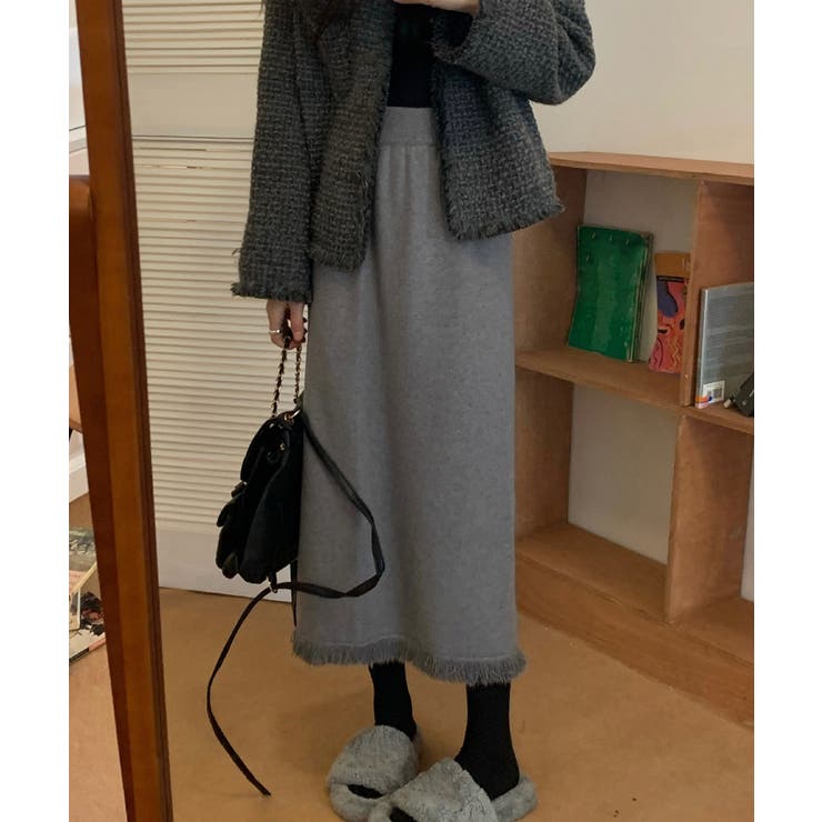ロングスカート 裾フリンジニットスカート | SUNSHINE CLOSET | 詳細画像2 
