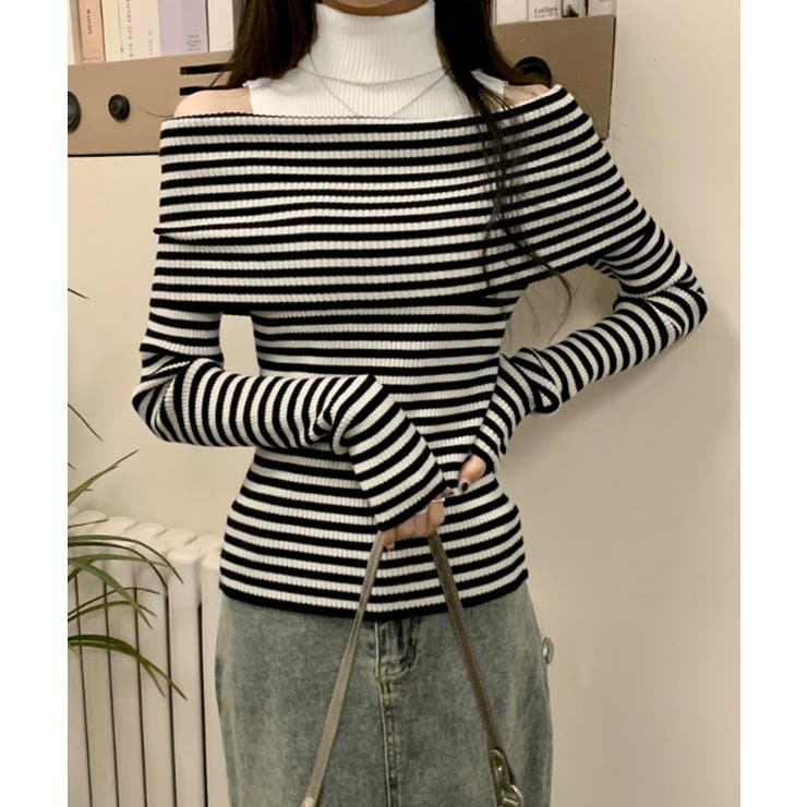 ダチュラ  肩あきニットトップス one after another NICE CLAUP ニット セーター あざと肩あき