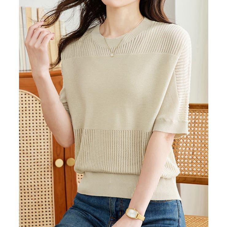 ニットトップス きれいめ 体型カバー大人 | SUNSHINE CLOSET | 詳細画像1 