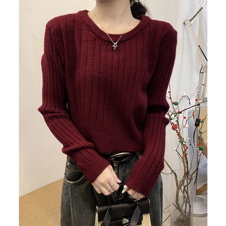 リブニット トップス きれいめ 長袖 | SUNSHINE CLOSET | 詳細画像1 