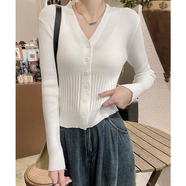 カーディガン vネック レディース韓国風 | SUNSHINE CLOSET | 詳細画像1 