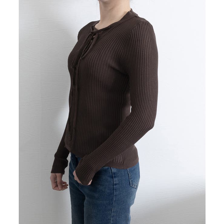 Vネックレースアップ 薄手長袖 トップス | SUNSHINE CLOSET | 詳細画像8