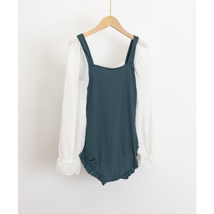 ワンピース水着 シースルー袖 体型カバー | SUNSHINE CLOSET | 詳細画像11 