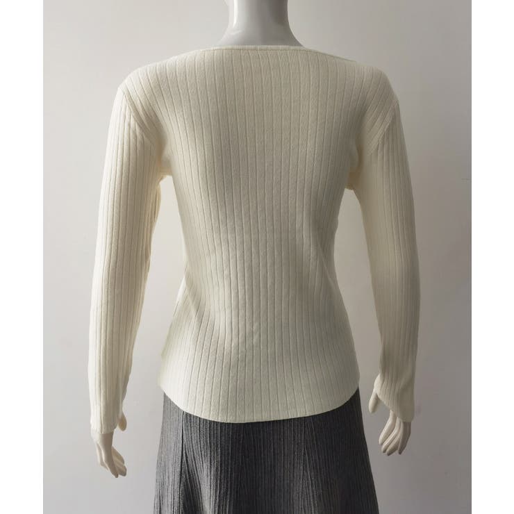 リブニットトップス 着やせ 無地 韓国風 | SUNSHINE CLOSET | 詳細画像13 