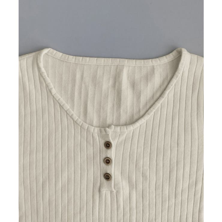 リブニットトップス 着やせ 無地 韓国風 | SUNSHINE CLOSET | 詳細画像16 