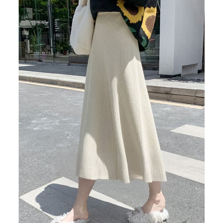 フレアニットスカート 着やせ 無地 秋冬 | SUNSHINE CLOSET | 詳細画像5 