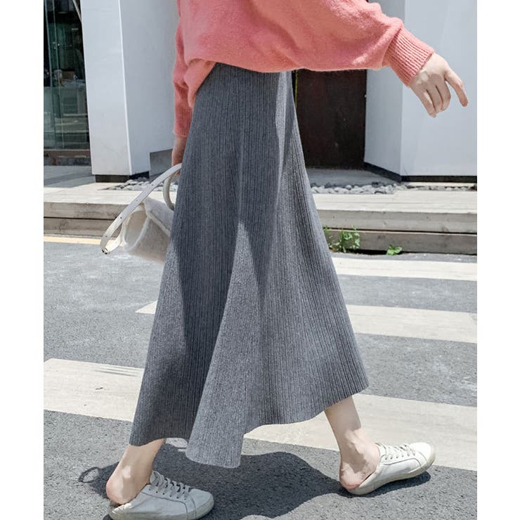 フレアニットスカート 着やせ 無地 秋冬 | SUNSHINE CLOSET | 詳細画像9 