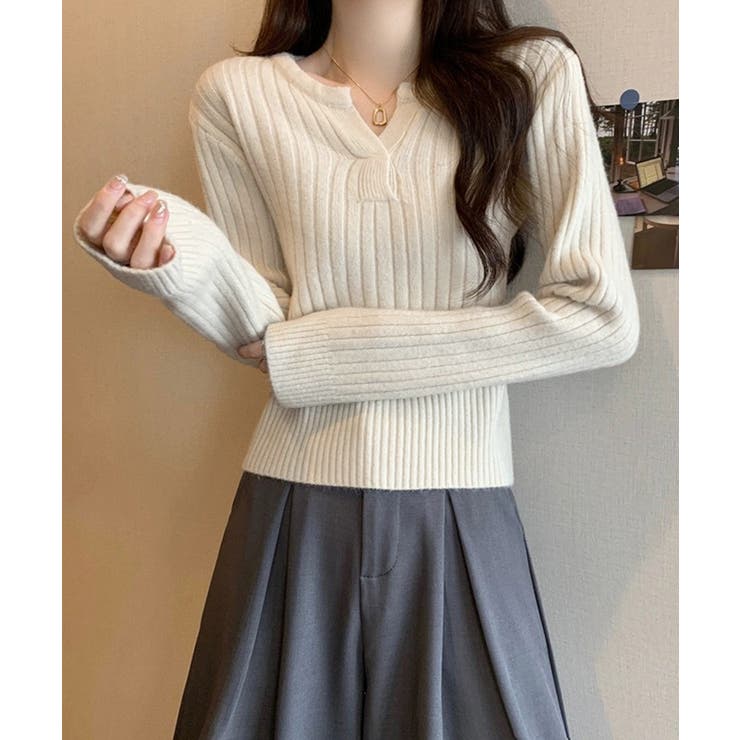 リブニット トップス きれいめ 長袖 | SUNSHINE CLOSET | 詳細画像1 