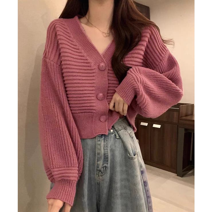 ニットカーディガン ショート丈 韓国風 | SUNSHINE CLOSET | 詳細画像1 