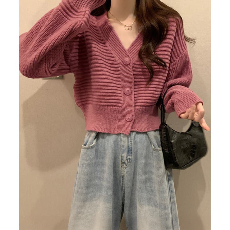ニットカーディガン ショート丈 韓国風 | SUNSHINE CLOSET | 詳細画像2 