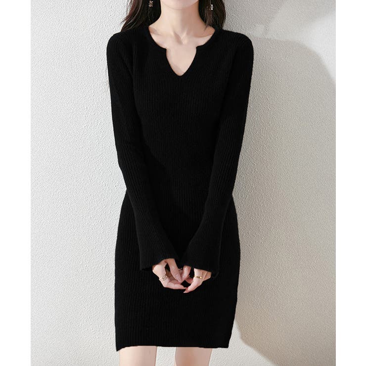 キーネック タイトリブニットワンピース | SUNSHINE CLOSET | 詳細画像2 