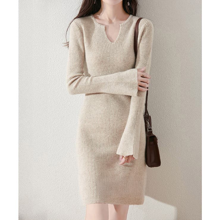 キーネック タイトリブニットワンピース | SUNSHINE CLOSET | 詳細画像3 