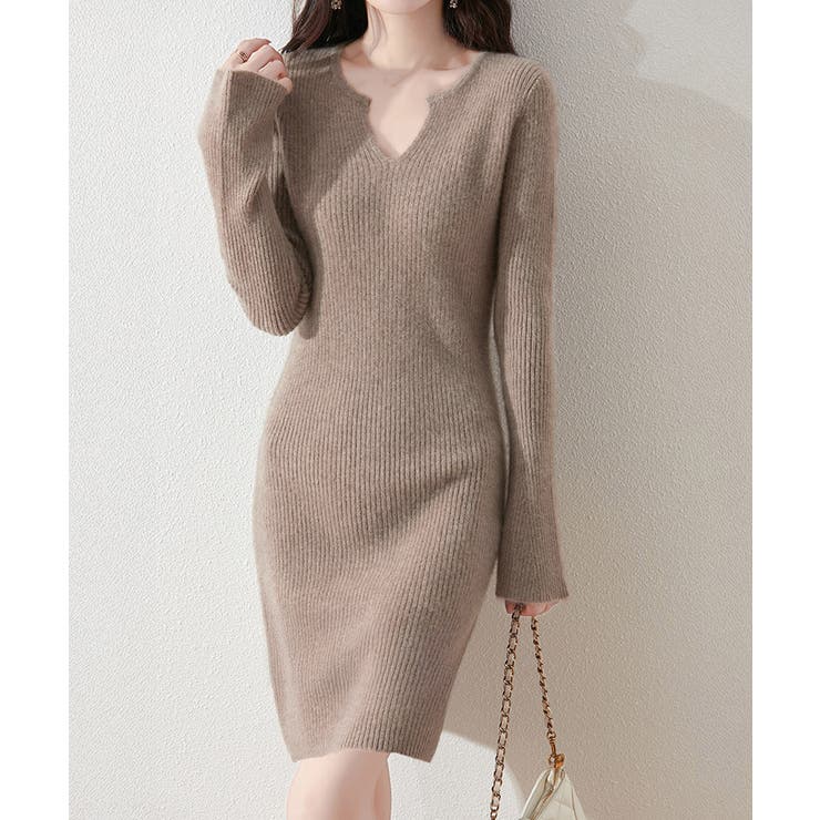 キーネック タイトリブニットワンピース | SUNSHINE CLOSET | 詳細画像4 