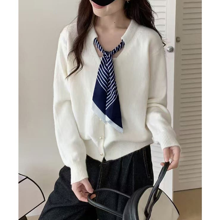 ボウタイニットトップス きれいめ 秋冬服 | SUNSHINE CLOSET | 詳細画像1 