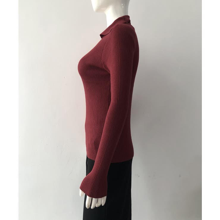 ポロニットトップス リブニット 韓国風 | SUNSHINE CLOSET | 詳細画像10 