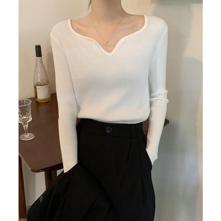 キーネック タイトリブニット 韓国風 | SUNSHINE CLOSET | 詳細画像2 