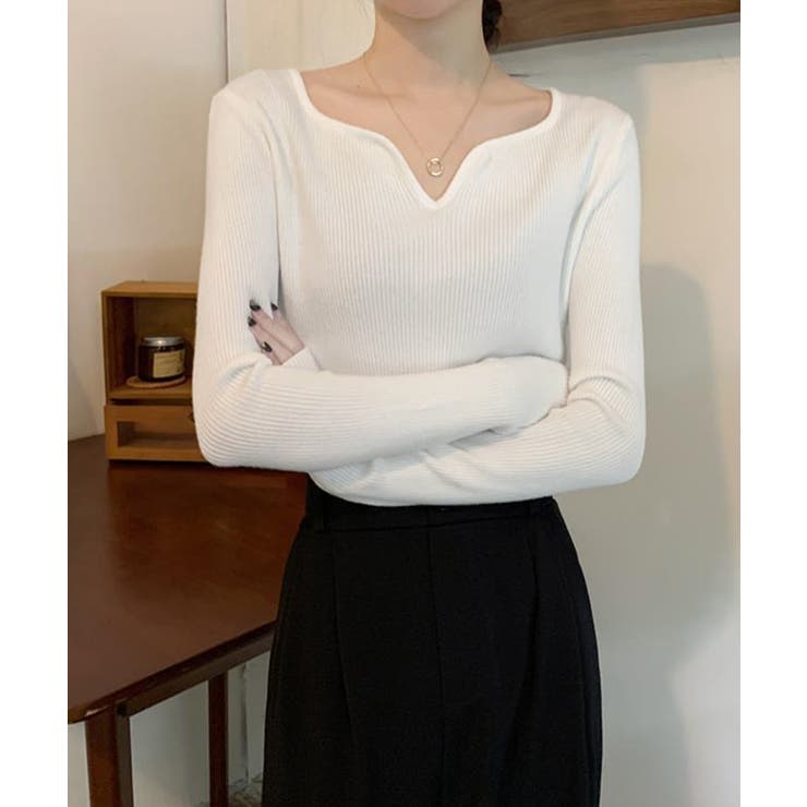 キーネック タイトリブニット 韓国風 | SUNSHINE CLOSET | 詳細画像3 