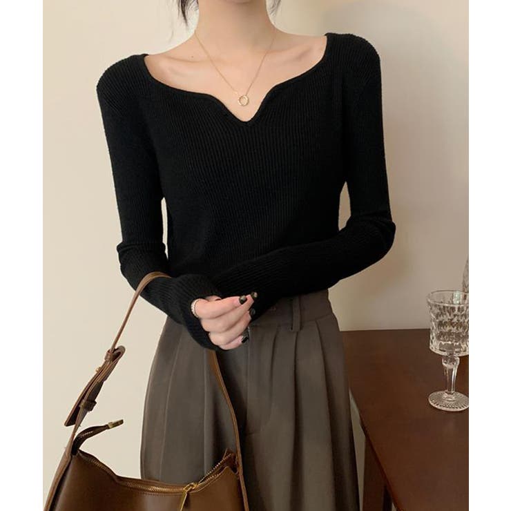 キーネック タイトリブニット 韓国風 | SUNSHINE CLOSET | 詳細画像5 