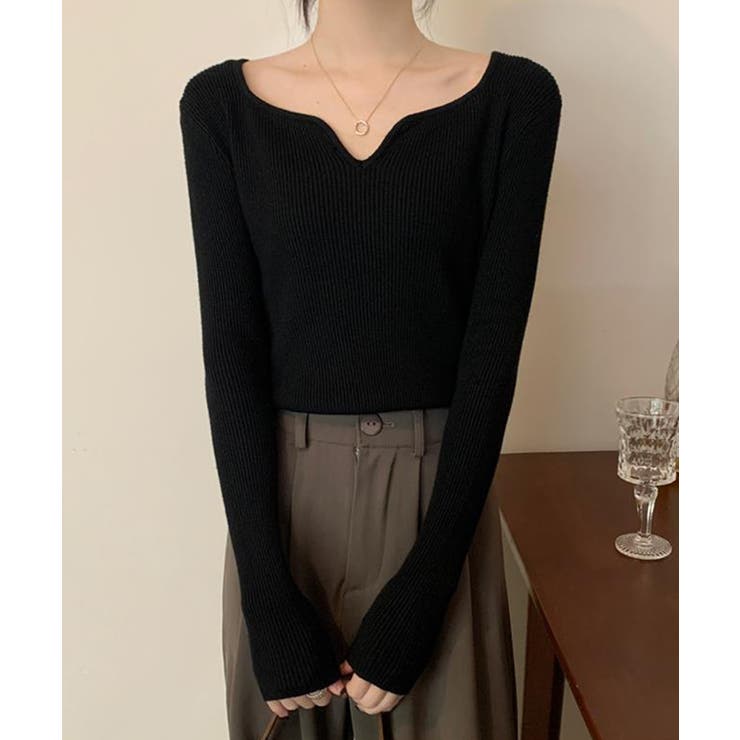 キーネック タイトリブニット 韓国風 | SUNSHINE CLOSET | 詳細画像6 