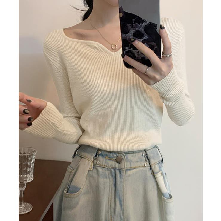 キーネック タイトリブニット 韓国風 | SUNSHINE CLOSET | 詳細画像7 