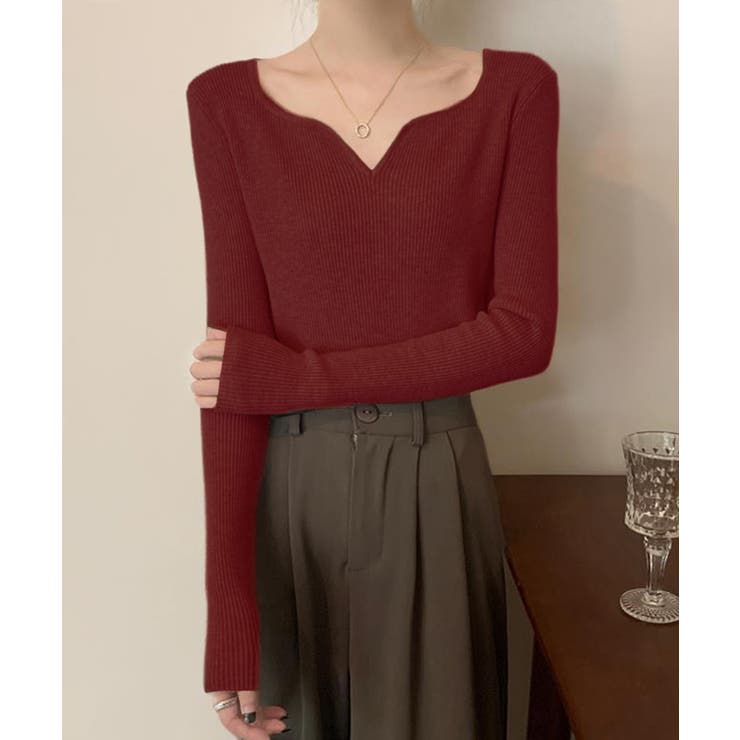 キーネック タイトリブニット 韓国風 | SUNSHINE CLOSET | 詳細画像9 