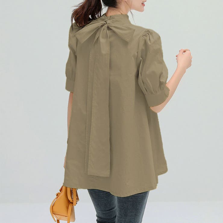 カーキベージュ | リボンタイブラウス レディース きれいめ | SUNSHINE CLOSET