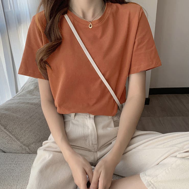 テラコッタオレンジ | カラーTシャツ レディース 無地tシャツ | SUNSHINE CLOSET