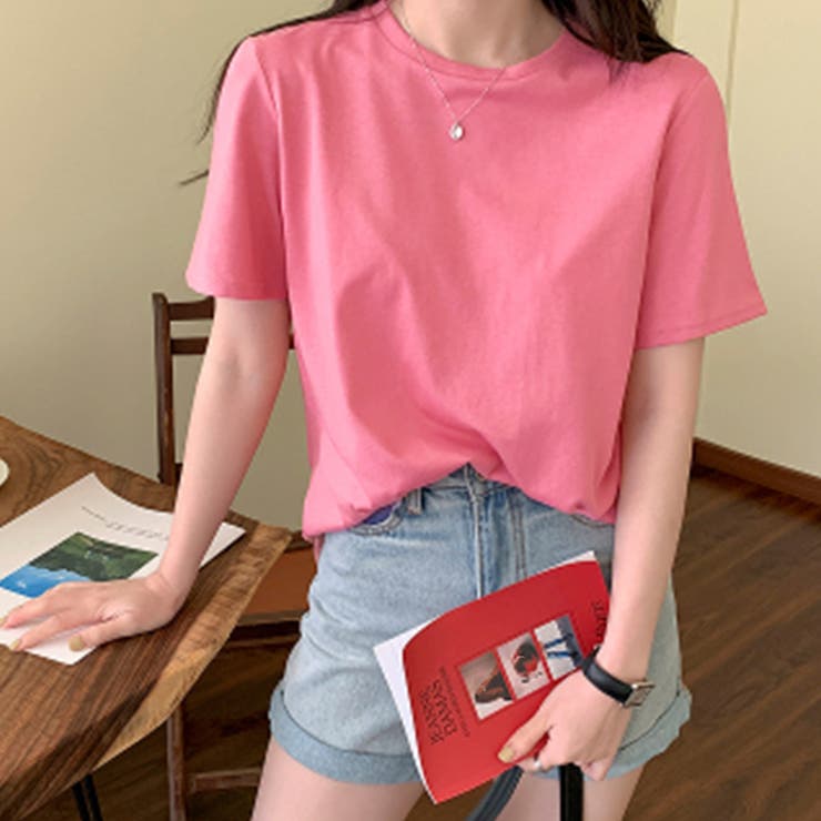 ローズピンク | カラーTシャツ レディース 無地tシャツ | SUNSHINE CLOSET