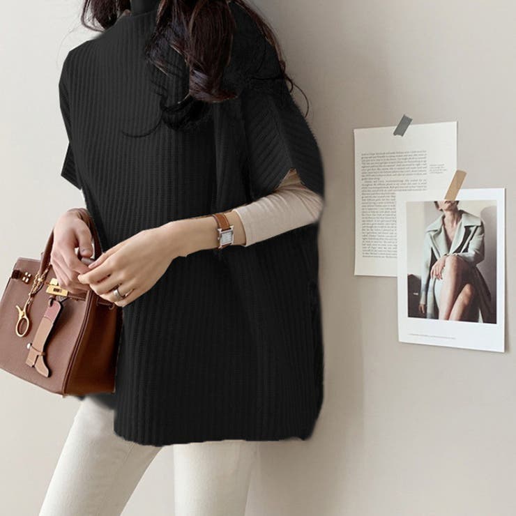 ブラック | ニットベスト レディース ニットチョッキ | SUNSHINE CLOSET
