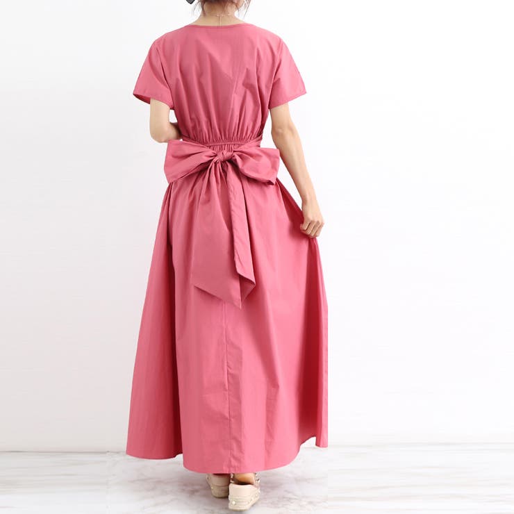 プラムピンク | マキシワンピース フレンチ袖ロングワンピ | SUNSHINE CLOSET