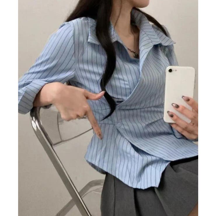 長袖ラップブラウス カシュクール春服秋服 | SUNSHINE CLOSET | 詳細画像12 