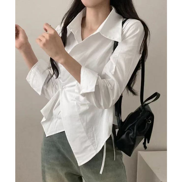 長袖ラップブラウス カシュクール春服秋服 | SUNSHINE CLOSET | 詳細画像13 