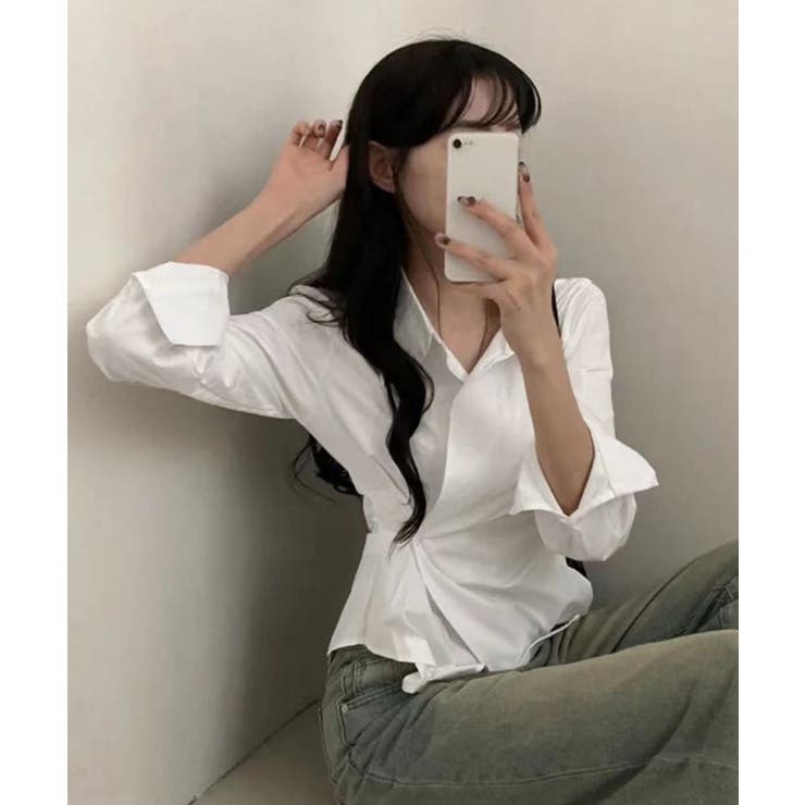 長袖ラップブラウス カシュクール春服秋服 | SUNSHINE CLOSET | 詳細画像14 