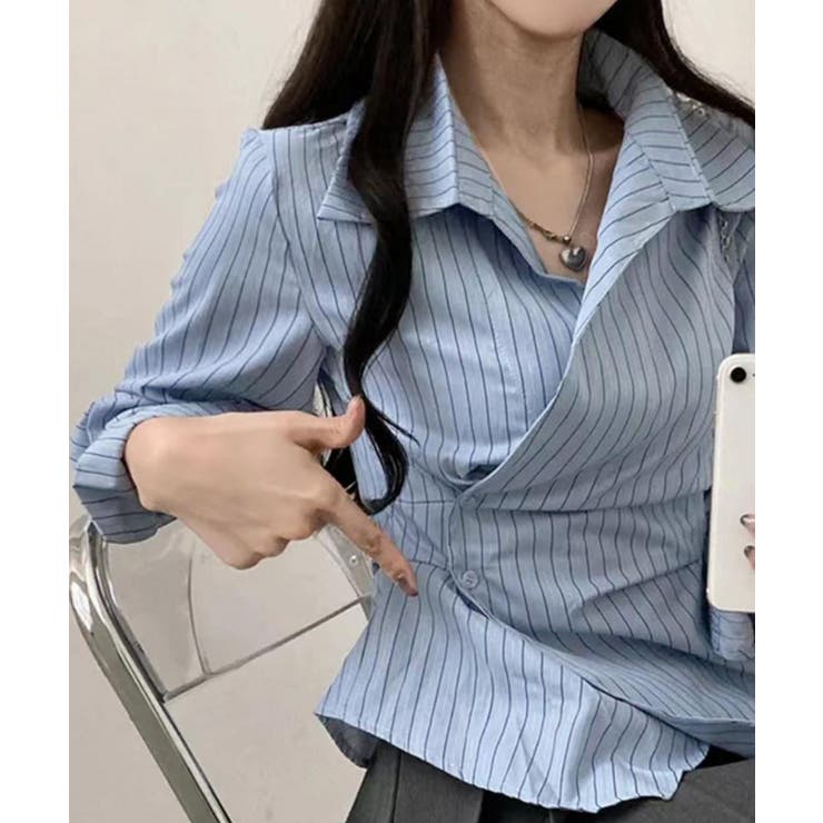 長袖ラップブラウス カシュクール春服秋服 | SUNSHINE CLOSET | 詳細画像5 