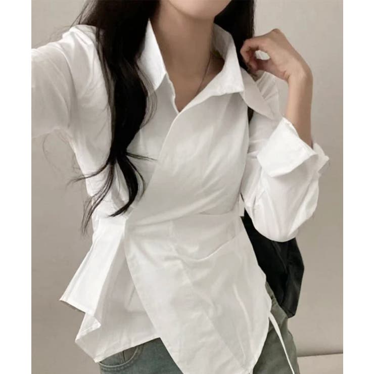 長袖ラップブラウス カシュクール春服秋服 | SUNSHINE CLOSET | 詳細画像6 