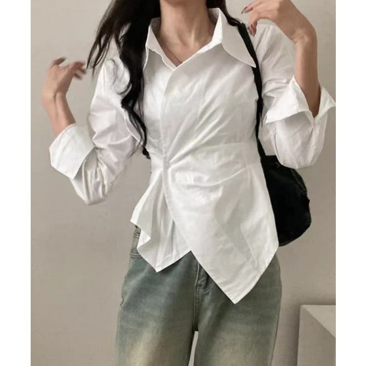 長袖ラップブラウス カシュクール春服秋服 | SUNSHINE CLOSET | 詳細画像7 