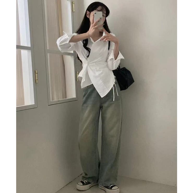 長袖ラップブラウス カシュクール春服秋服 | SUNSHINE CLOSET | 詳細画像8 