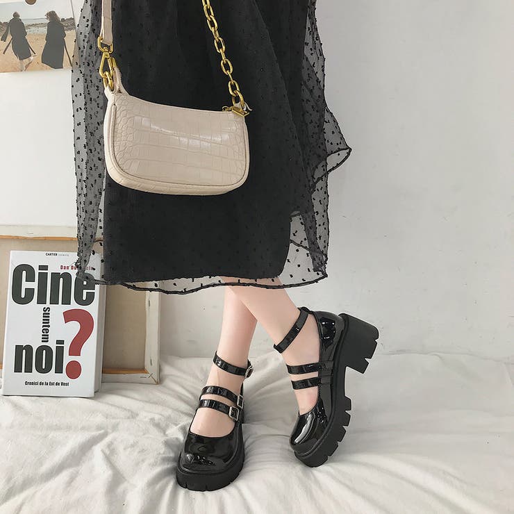 ローファー 黒 おでこ靴[品番：AGCW0002437]｜SUNSHINE CLOSET