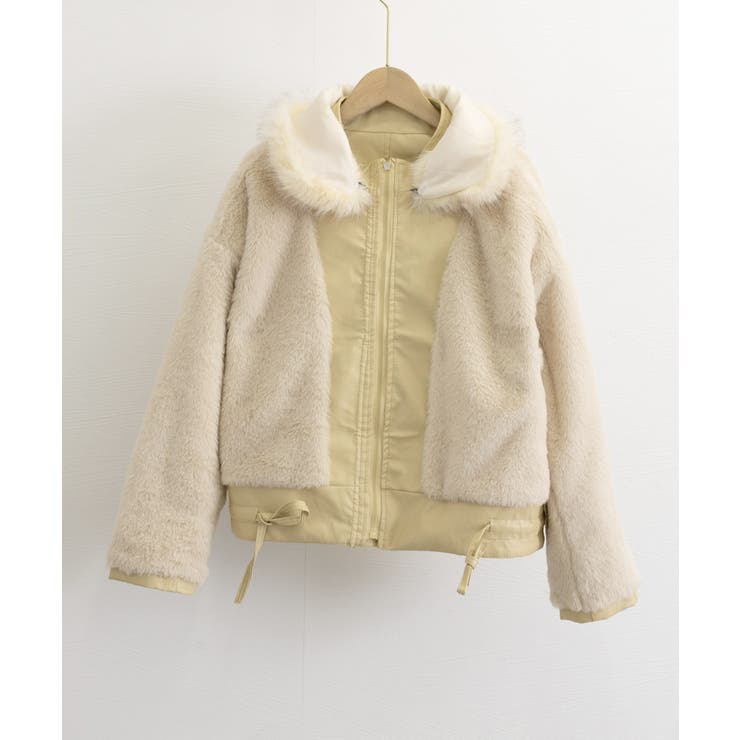 ファーライダースジャケットフェイクレザー[品番：AGCW0006149