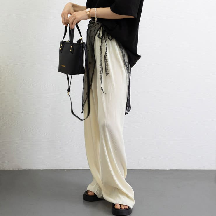 プリーツパンツ セルフカットワイドパンツ | SUNSHINE CLOSET | 詳細画像14 