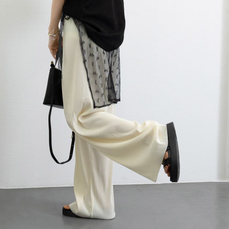 プリーツパンツ セルフカットワイドパンツ | SUNSHINE CLOSET | 詳細画像15 