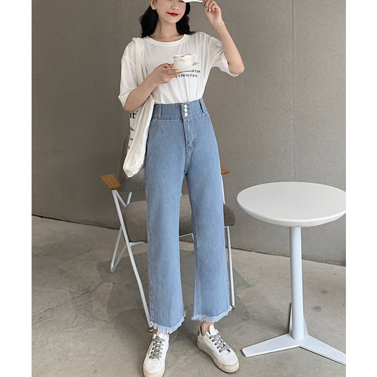 裾フリンジ9分丈デニムパンツハイウエスト | SUNSHINE CLOSET | 詳細画像11 