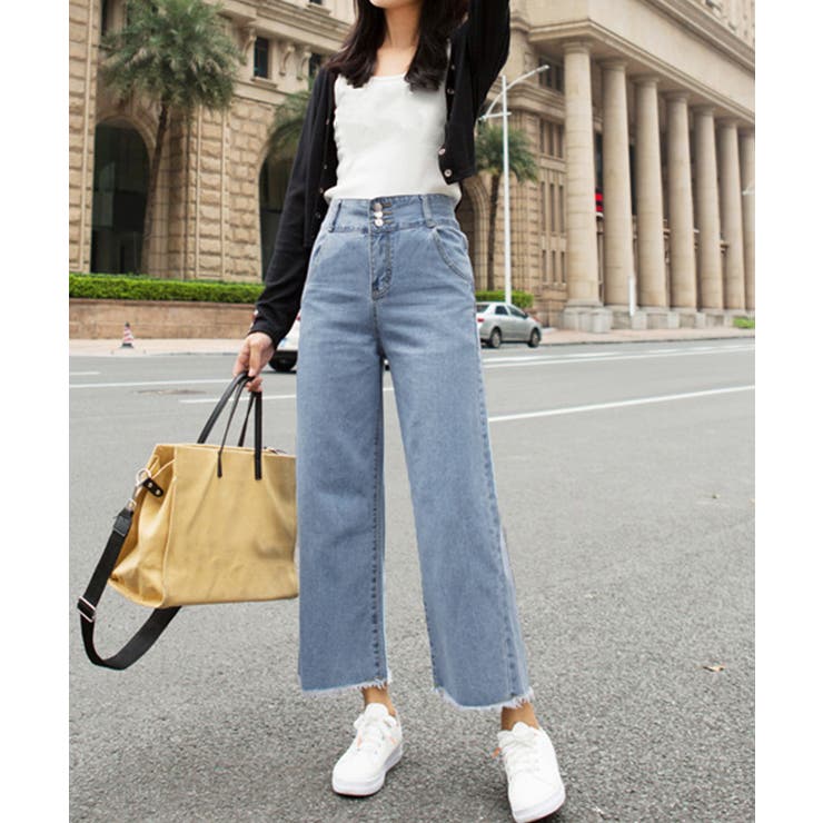 裾フリンジ9分丈デニムパンツハイウエスト | SUNSHINE CLOSET | 詳細画像13 