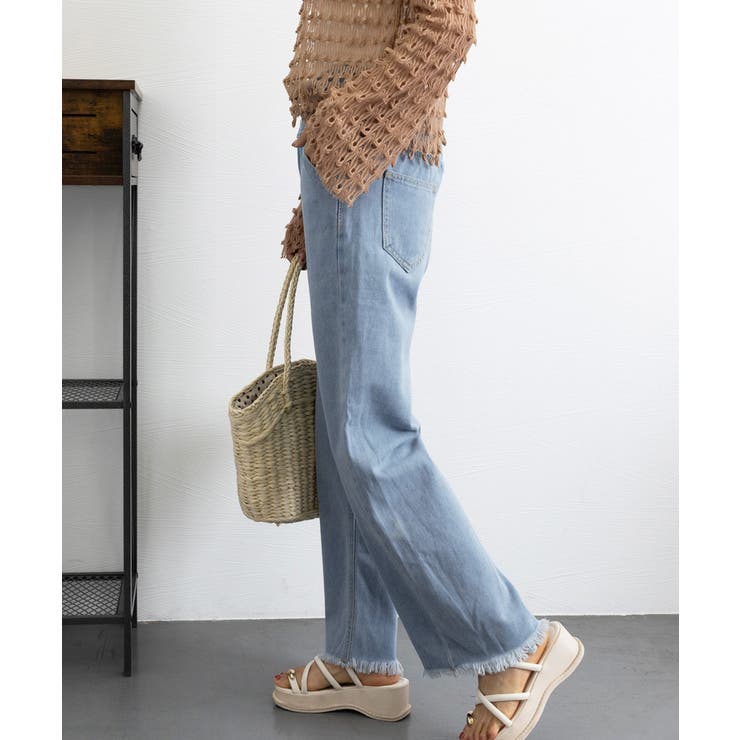 裾フリンジ9分丈デニムパンツハイウエスト | SUNSHINE CLOSET | 詳細画像18 